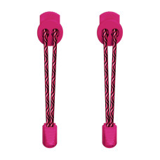 3mm Elastiska skosnören - Chockrosa/svarta