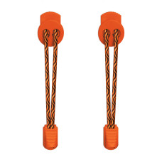 3mm Elastiska skosnören - Orange/svarta