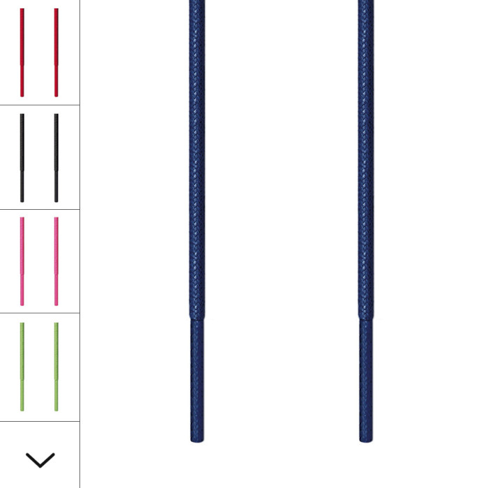 Thin round navy blue shoelaces