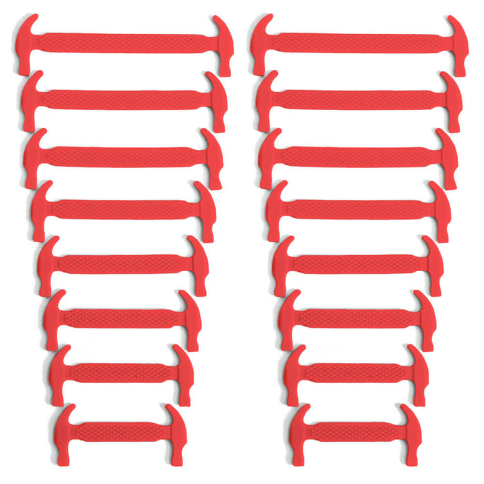 Röda elastiska silkonskosnören (No-tie)